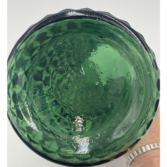Vintage Verde Green Cottage Mid Century Glass Vase Cottage Core - Picture 6 of 8